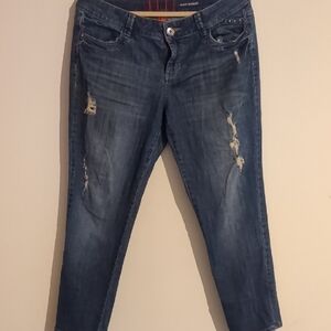 Women's Distressed Blue Jeans